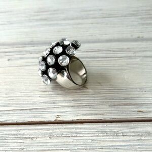 Vintage Starburst Rhinestone Cocktail Ring 7